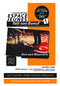 Boeuf musical. Le vendredi 24 juin 2016 à MARLY LE ROI. Yvelines.  20H00
